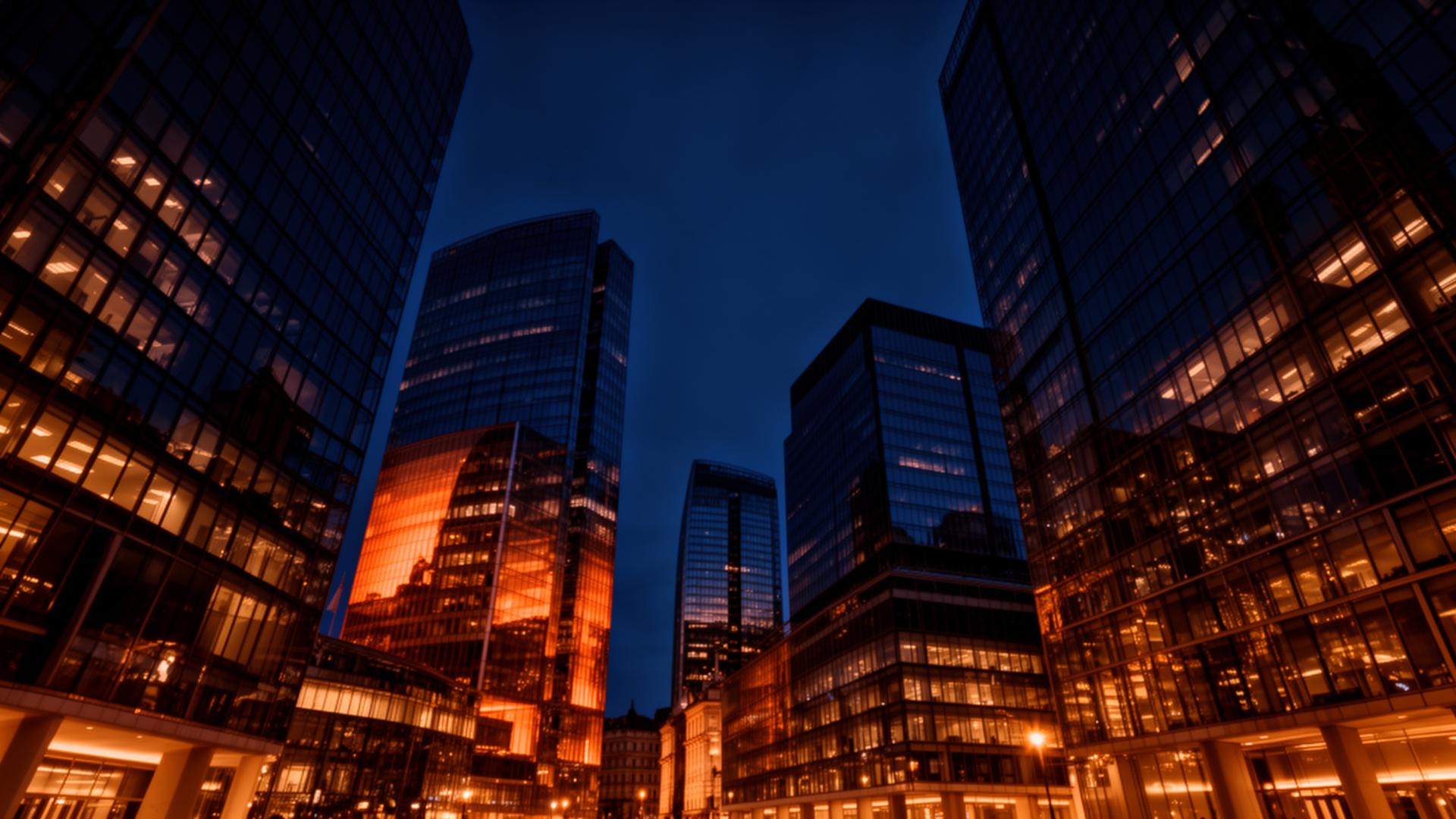 City of London skyline at dusk